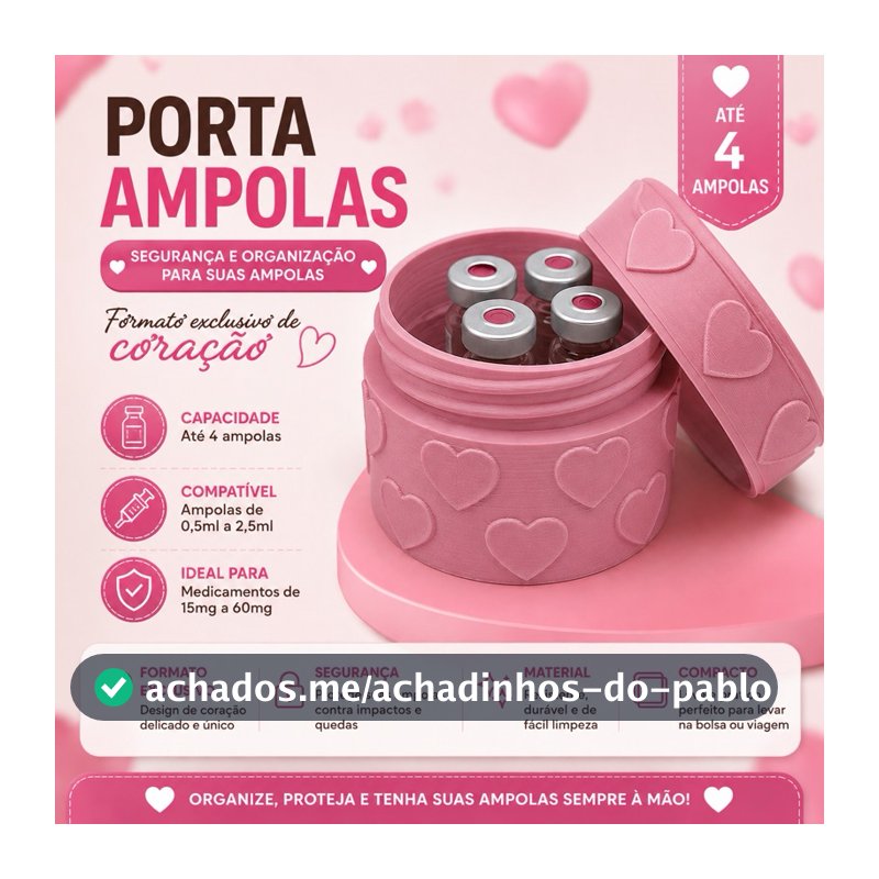 Porta Ampola 3ml - Coração