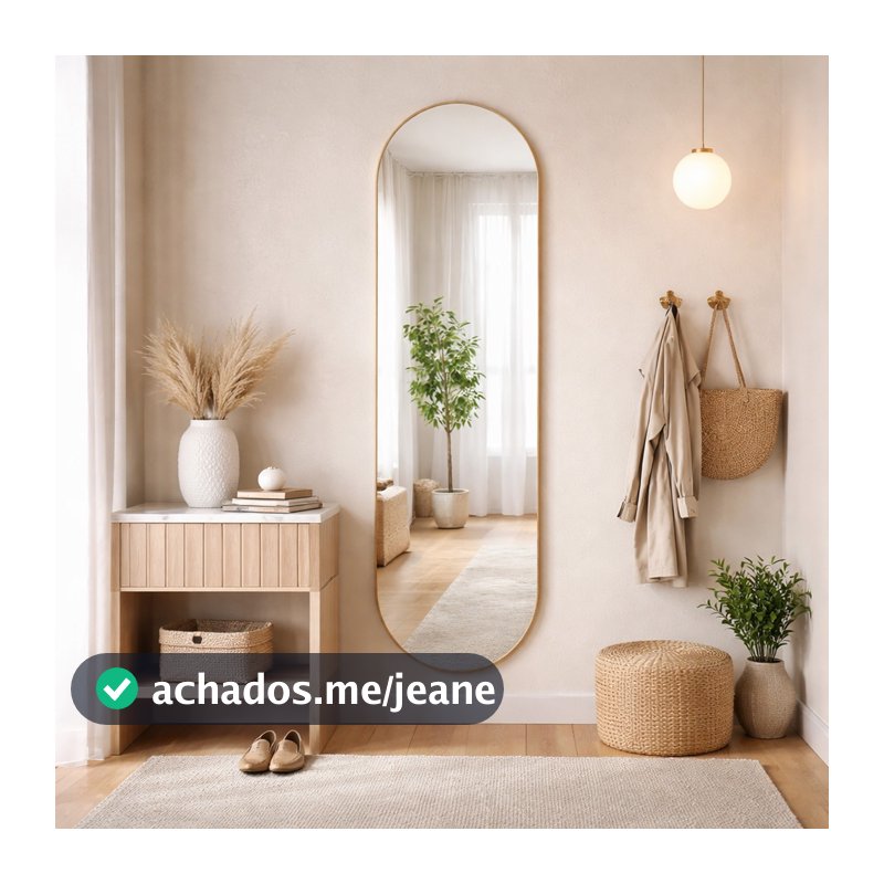 Espelho Orgânico Cápsula 160x55cm Grande Parede Decorativo Sala Quarto Corredor Escritório
