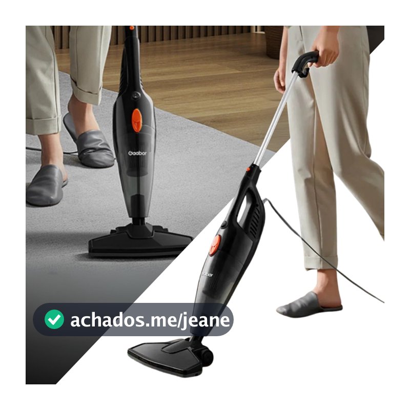 Aspirador de Pó Portátil para Casa Vertical Gaabor 2 em 1 Doméstico Leve Preto 16.000Pa Sucção Forte