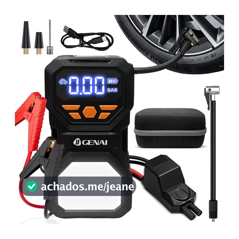 Arranque Multifuncional 600A + Power Bank 45W + Luz LED Emergência - Carregador Portátil