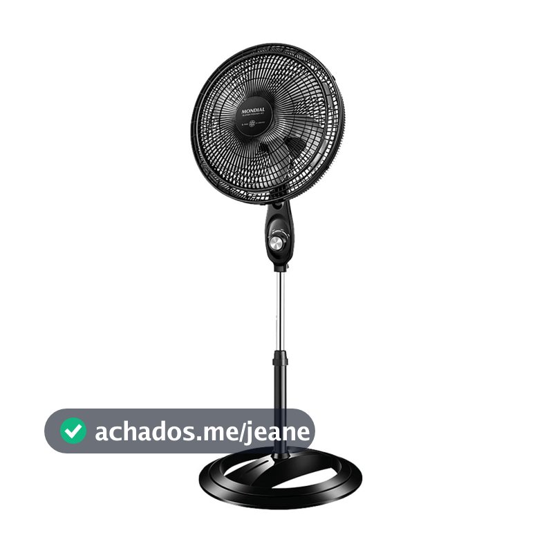 Ventilador de Coluna Mondial VSP-40C Super Power - com 3 Velocidades, Modo Silencioso, Preto/Prata