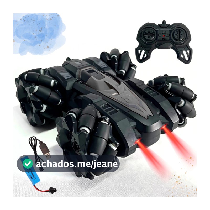 Carrinho de Controle Remoto Drift Anda de Lado 4x4 Maluco Controle Recarregável
