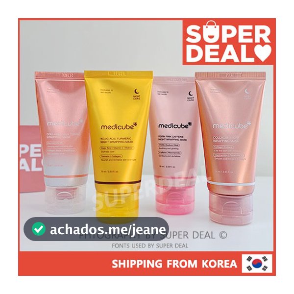 [Enviado da Coreia] Medicube Collagen Night Wrapping Mask 75ml / Kojic Acid Turmeric / Collagen Milk Toning / PDRN Caffeine Overnight Wrapping Peel Off Mask