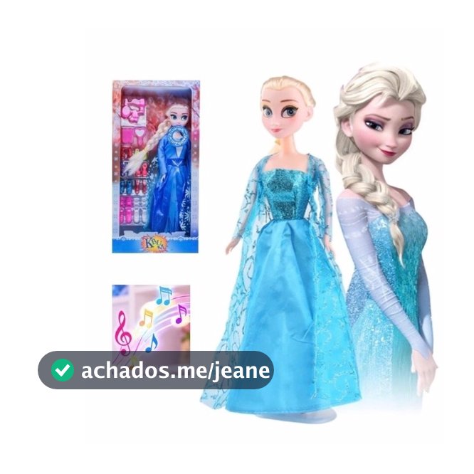 Boneca Frozen Princesa Elsa Musical Articulada 30cm Acessorios Presente Aniversário