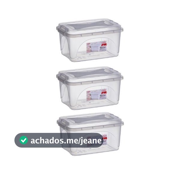 Caixas Organizadoras 3 Litros Transparente Tampa Com Trava Multiuso Organizador