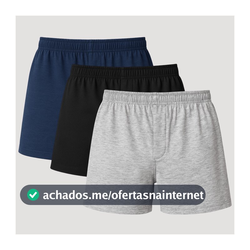 Kit 3 Short De Dormir Cueca Masculina Samba Canção Lisa Pijama
