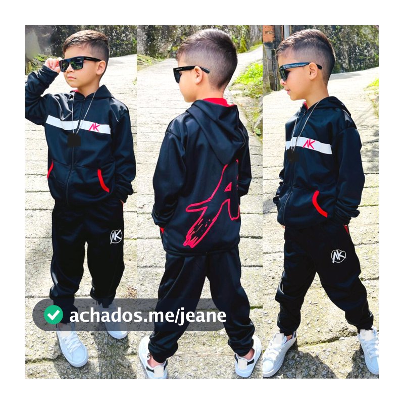 Conjunto Infantil Abrigo de Frio Masculino Inverno Juvenil Calça + Casaco Moletom 2023