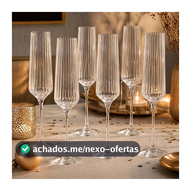 Conjunto de 6 Taças Netuno para Champagne em Vidro 190ml
