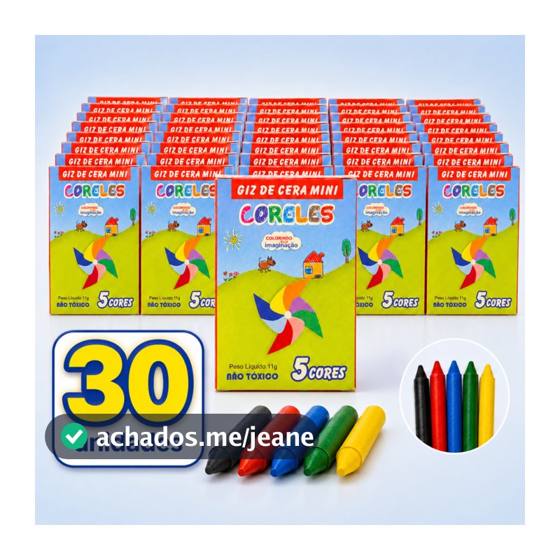 Kit Giz de Cera Mini p/ Lembrancinhas Festas Infantil Sacolinha Surpresa Aniversário Brindes Prendas