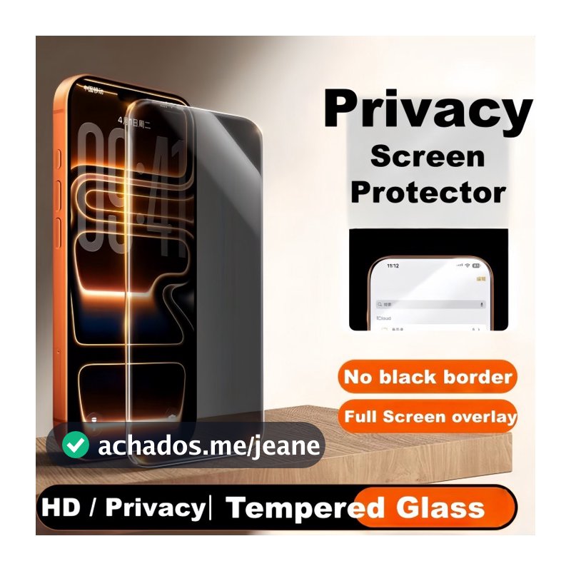 Vidro Temperado Sem Bordas Para iPhone 17 16 15 18 Pro Max Duo 17e 18 Plus 16E Protetor De Tela HD/Privacidade Filme De