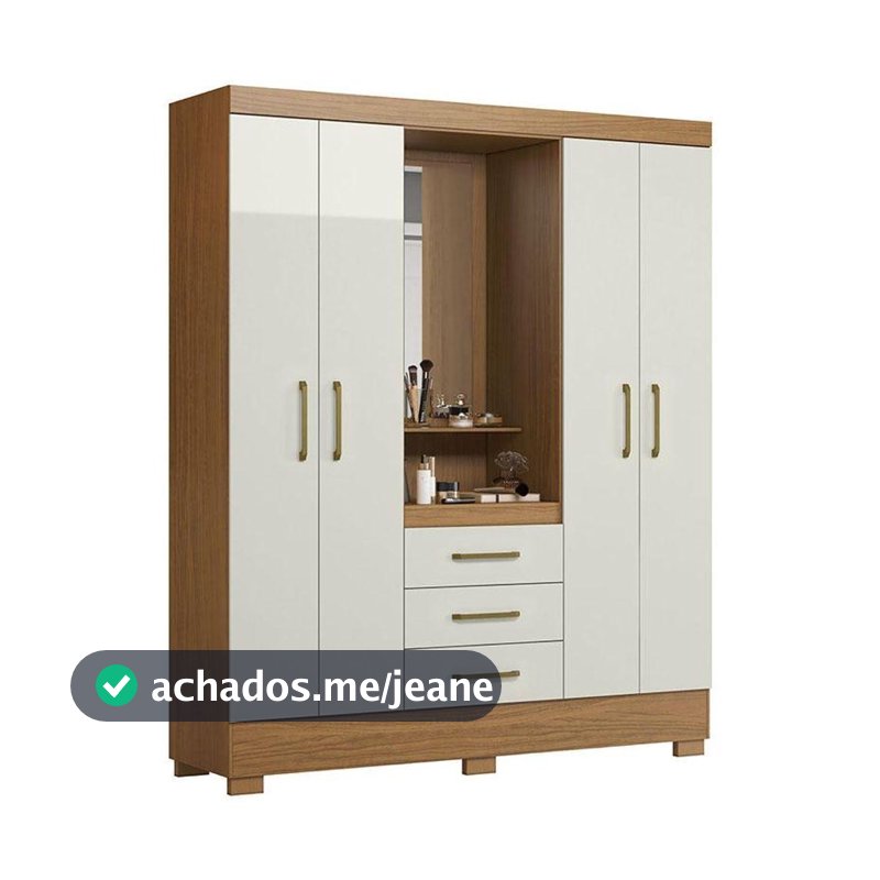Guarda Roupa Solteiro Paris 2045150 Atacama Off White - Aramóveis