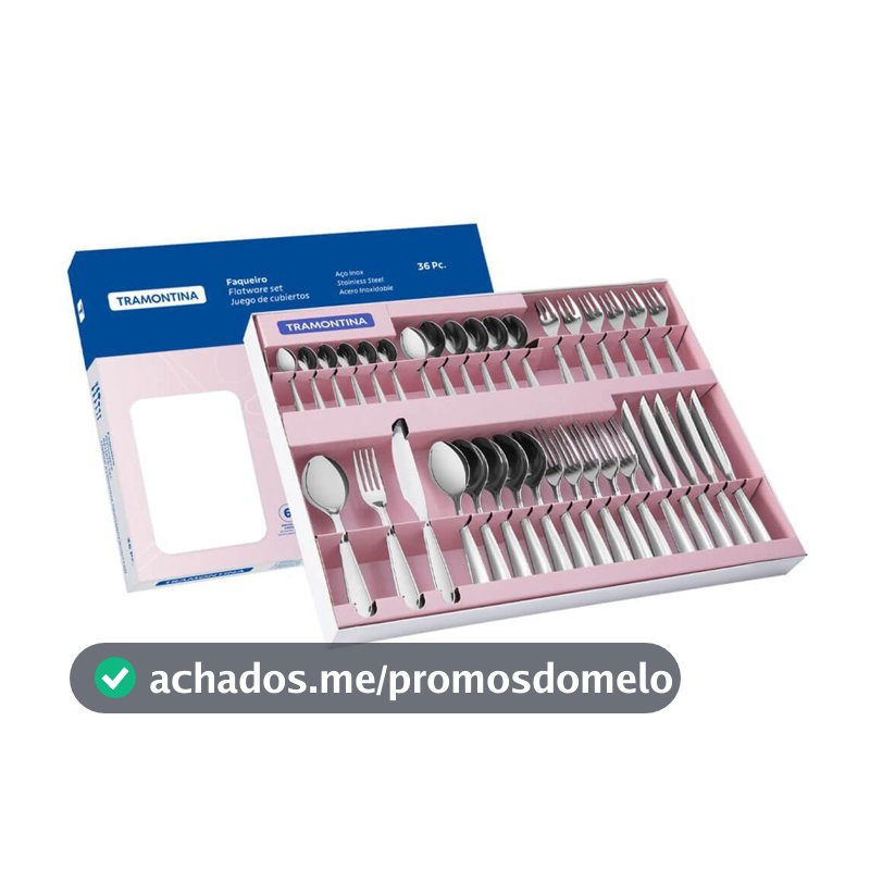 Faqueiro Tramontina Laguna Aço Inox com Facas para Churrasco em Acabamento Brilho 36 Peças 66906794