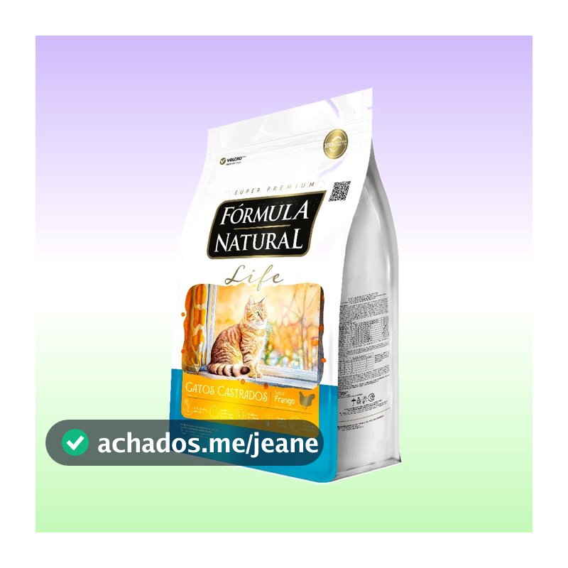 Ração Seca Fórmula Natural Life Gatos Castrados Sabor Frango 10,1 KG Adimax
