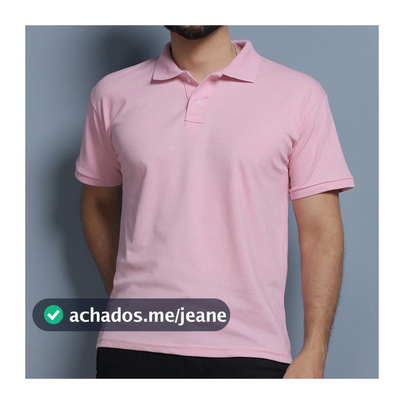 Camisa Gola Polo Masculina Camiseta  Uniforme Casuais, lisa Cor Rosa Tamanho Grande