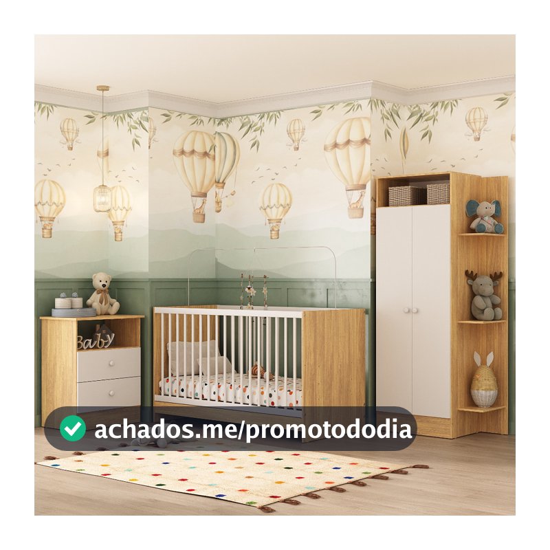 Jogo De Quarto Infantil Trevalla Móveis Pom Pom 3 Peças