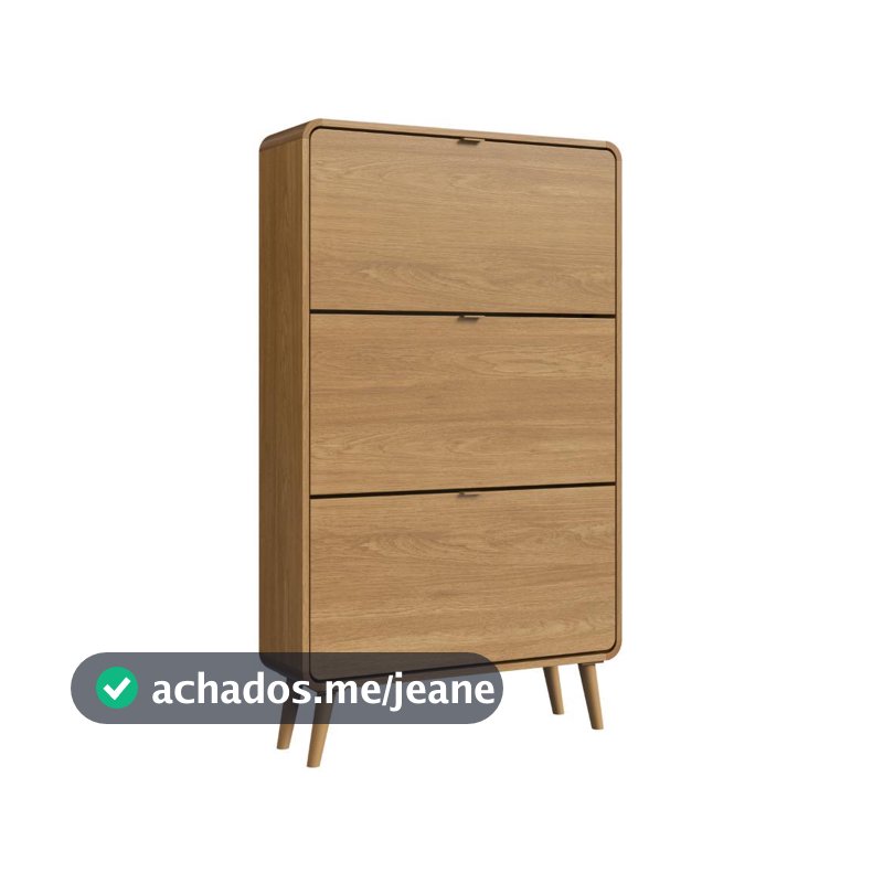 Sapateira Organizadora 3 Portas Linha Curve CV007CXCX 76cm Carvalho Xingu - Completa Móveis