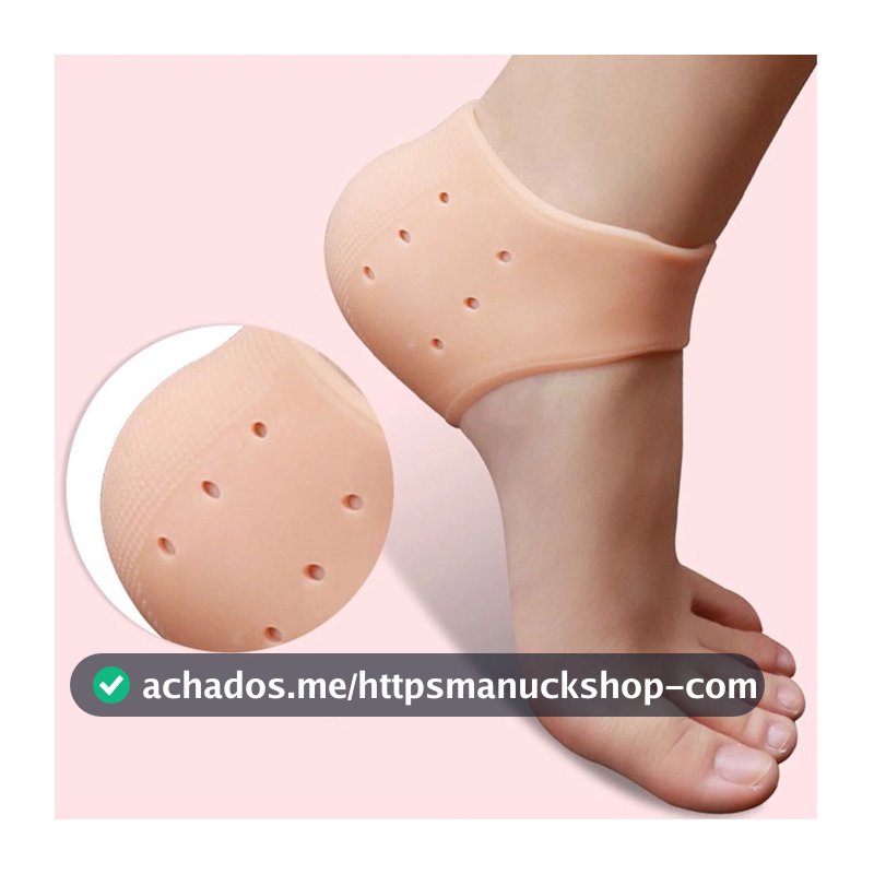 Par de Meia Palmilha Silicone Gel Protecao Ortopedica Esporão Calcanhar Fascite Tamanho Unico pronto entrega