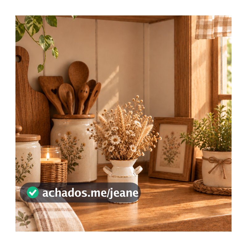 Leiteira Alumínio Branca farmhouse Cottagecore lata decorativa
