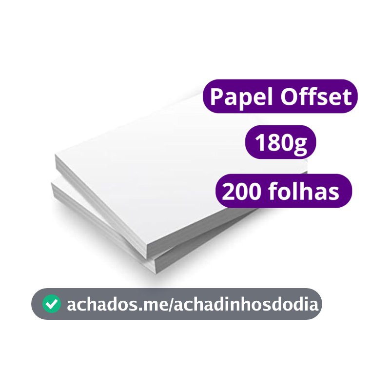Papel Offset Opaline Liso 180g A4 200 Folhas Branco Diplomata Masterprint