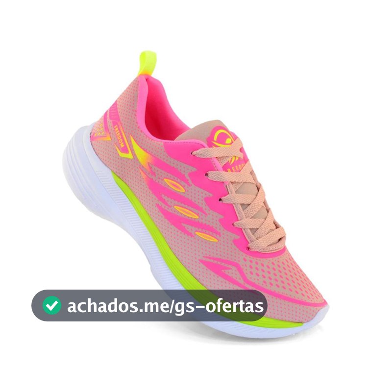 Tenis Masculino Escolar Academia Original FREEDOM Corrida Caminhada Lançamento Rose Limao