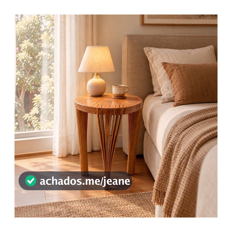 Banco Tamborete Mesa De Centro De Luxo Em Madeira Maciça