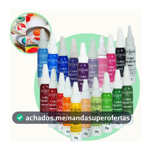Corante Alimentício Liquid Gel Iceberg Chef 25g Kit 1 ou 2 Unidades Escolha a Cor