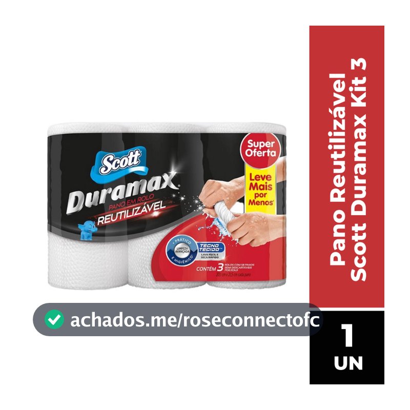 Pano Reutilizável Scott Duramax Kit 3 Unidade Branco