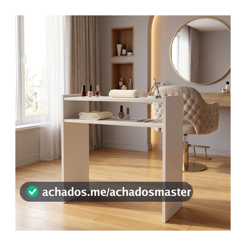 Mesa Para Manicure Prática com Prateleira Para Estufa 60cm Para Salão de Cabeleireiro