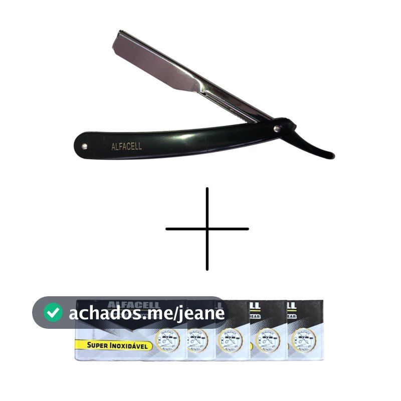 Navalha Navalhete Profissional Barbeiro com lâminas Aço Inox Acabamento Barba