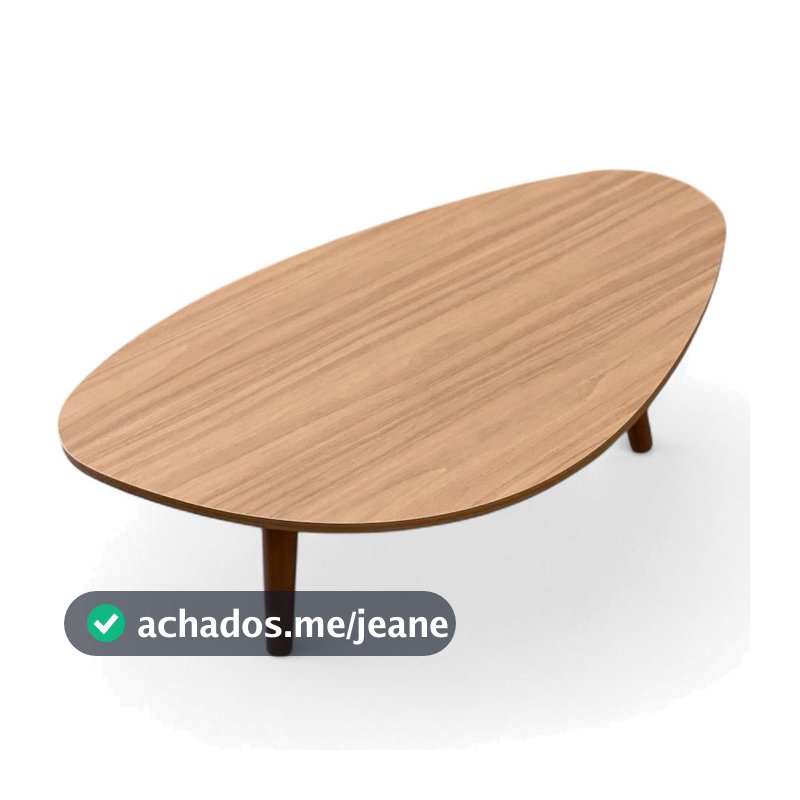 Mesa de Centro Orgânica Pés Palito em Madeira 90x52cm