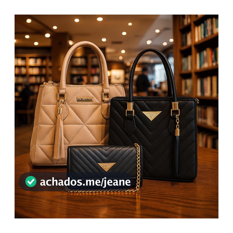 Kit 3 em 1 Bolsa Feminina Média e Bolsa Pequena Vegas Shopbag