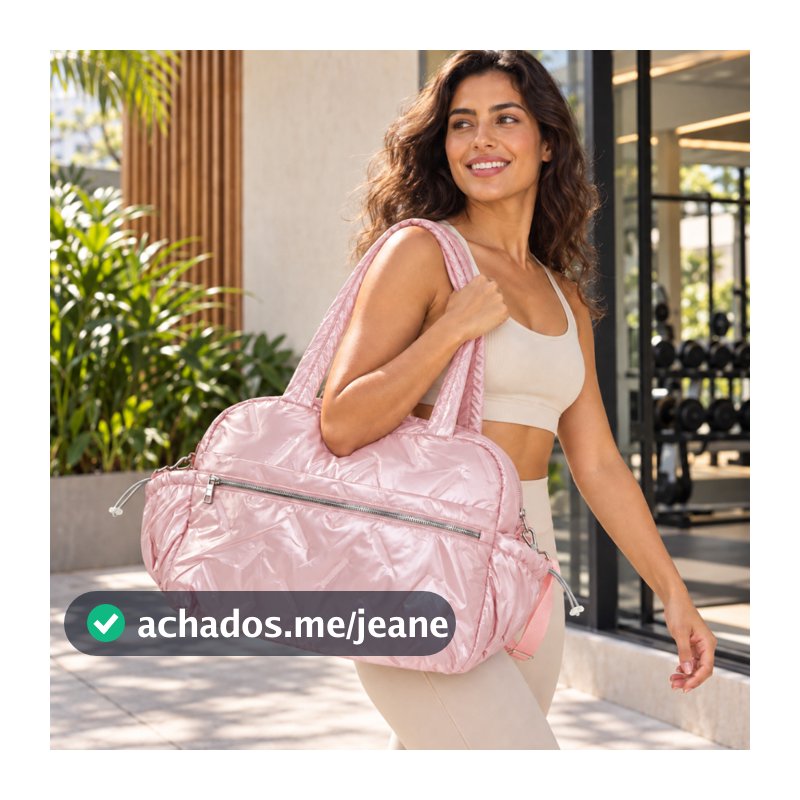 Bolsa Feminina Grande Couro Brilhante Retrô 2026 Nova, Tiracolo Ombro c/ Seco/Molhado, Mulheres PUFF
