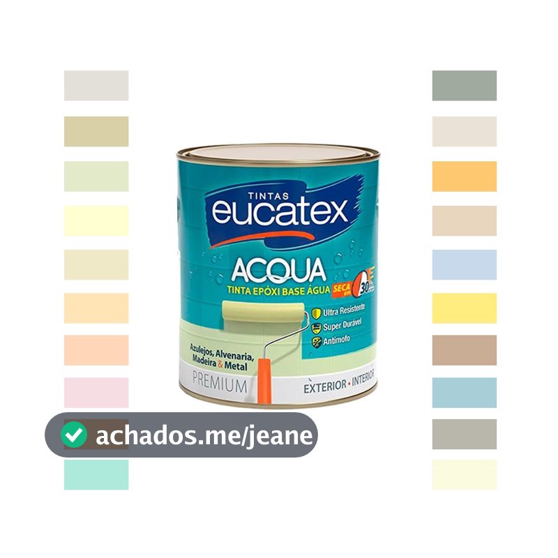 Tinta Cozinha E Banheiro Eucatex Epoxi Base Agua 800ml Cores