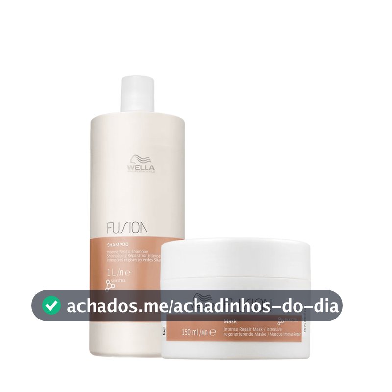 Kit Fusion Shampoo 1L e Máscara 150ml - Wella