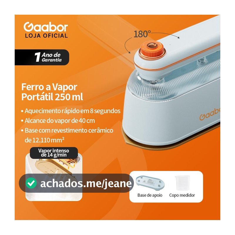 Gaabor 1200W Ferro a Vapor Esterilização Remoção Ácaros Alta Temperatura 127V/220V HM-M03A