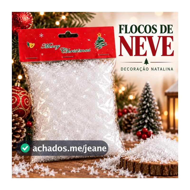 Neve Artificial Plástica Decoração Natal 50g  Floco de neve