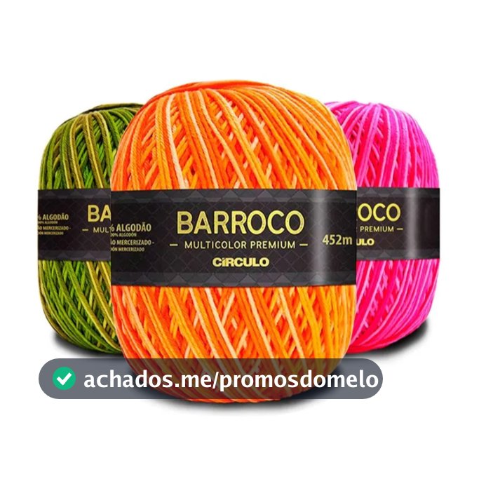 BARBANTE BARROCO MULTICOLOR PREMIUM - TODAS AS CORES - 200G 226 Metros - Circulo