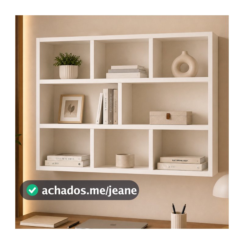 Prateleira Cubo Decorativa Nicho Em MDF Branco Decoração Quarto Sala