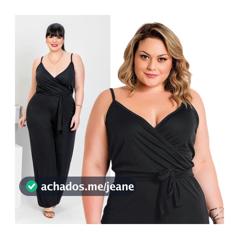 Macacão Plus Size Longo Gordinha 46 ao 72 Alça Transpassado Pantalona