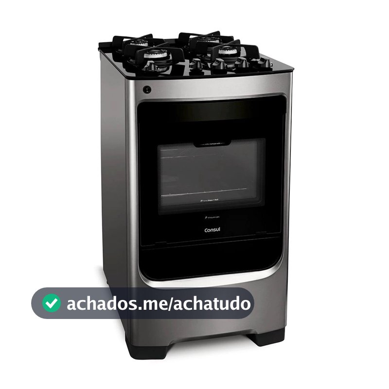 Fogão 4 Bocas CFO4VAR Trempe de Ferro Fundido e Mesa de Vidro Consul - Bivolt