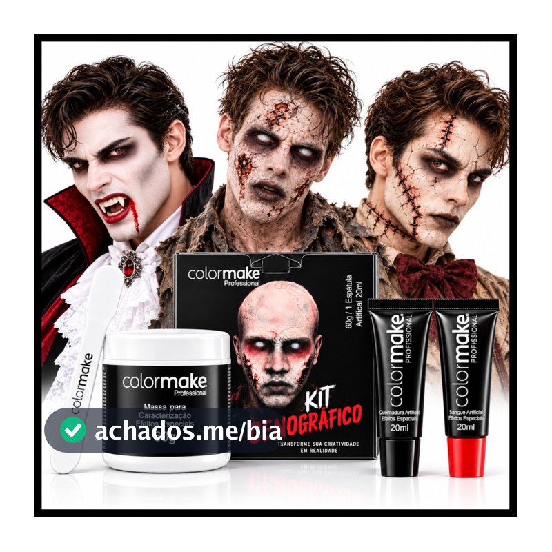 Kit Efeitos Especiais Colormake para  HALLOWEEN Ferida Machucado Cicatriz Sangue Falso