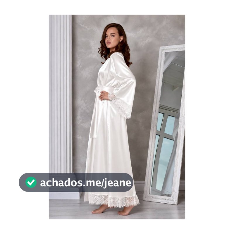 Robe de Cetim Off White com Renda  Elegância e Delicadeza para Noivas