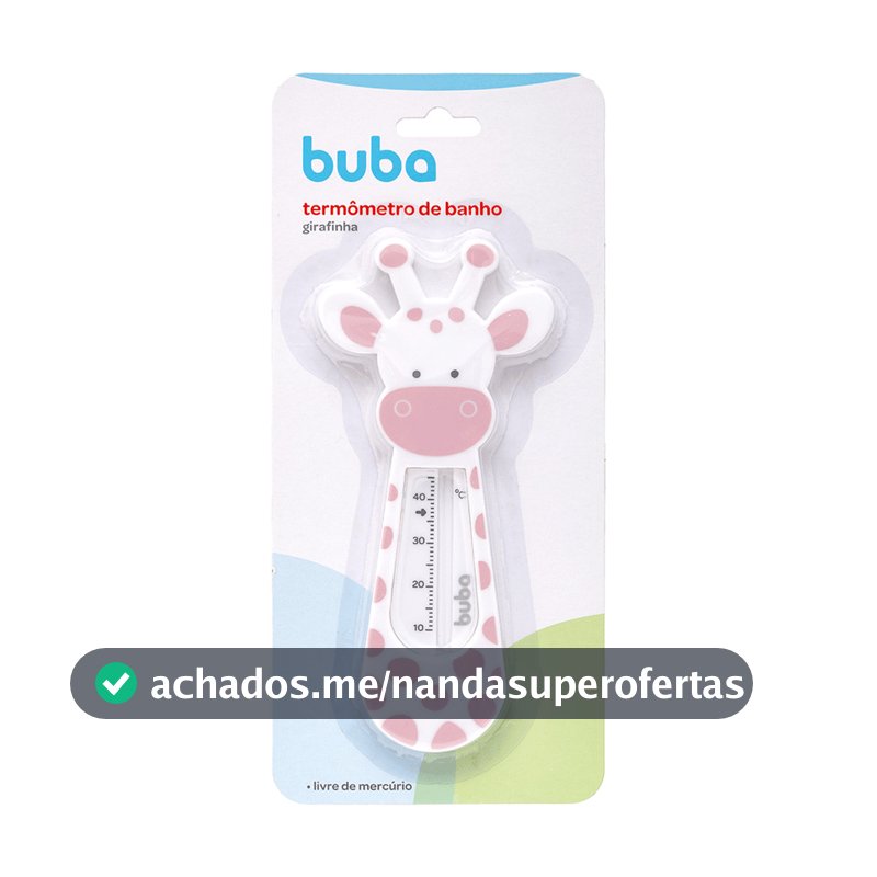 Termômetro de Banheira Buba Banho Do Bebê Girafinha Rosa