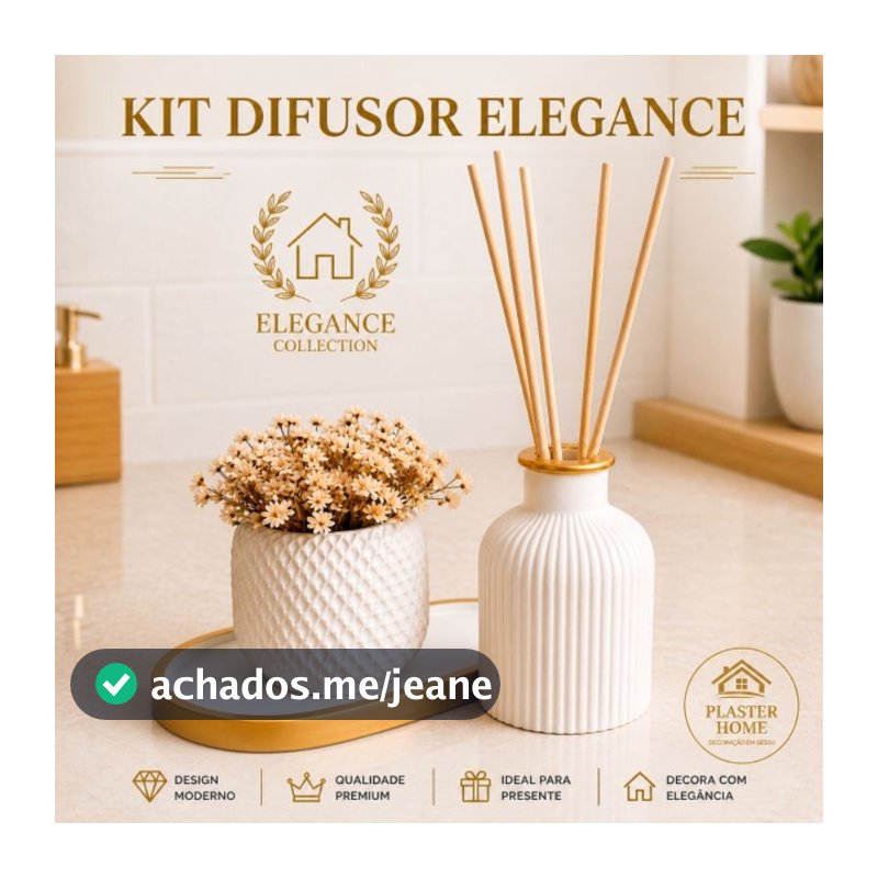 Kit Difusor de Ambiente - Coleção Elegance (presente / enfeite / casa / sala / ambiente / banheiro)