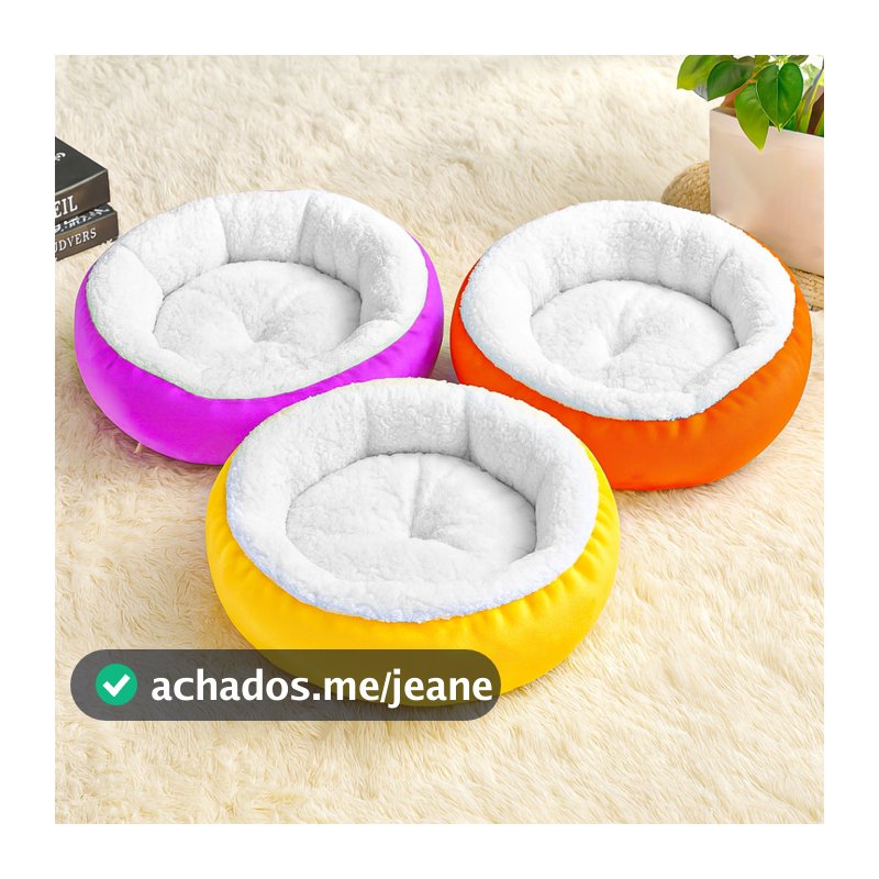 Caminha Pet Redonda Sherpa 50x50 – Cama Para Cachorros e Gatos, Quente e Aconchegante