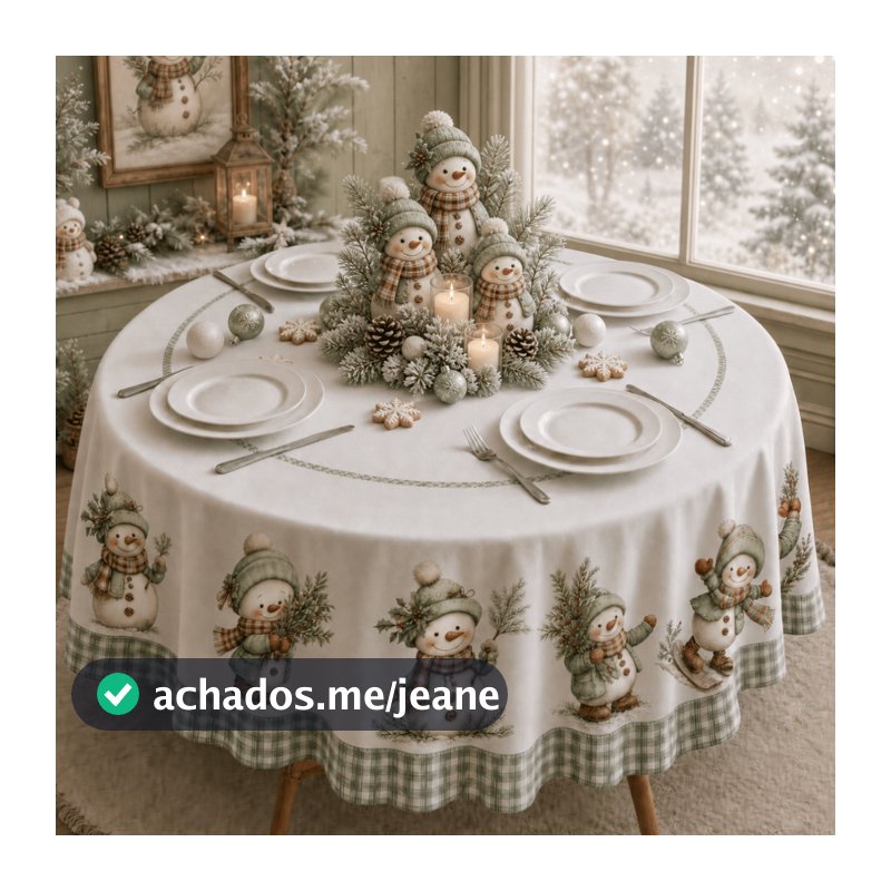 Toalha de Natal Mesa Redonda | 4 Lugares 1,40 X 1,40 Decoração, Cozinha