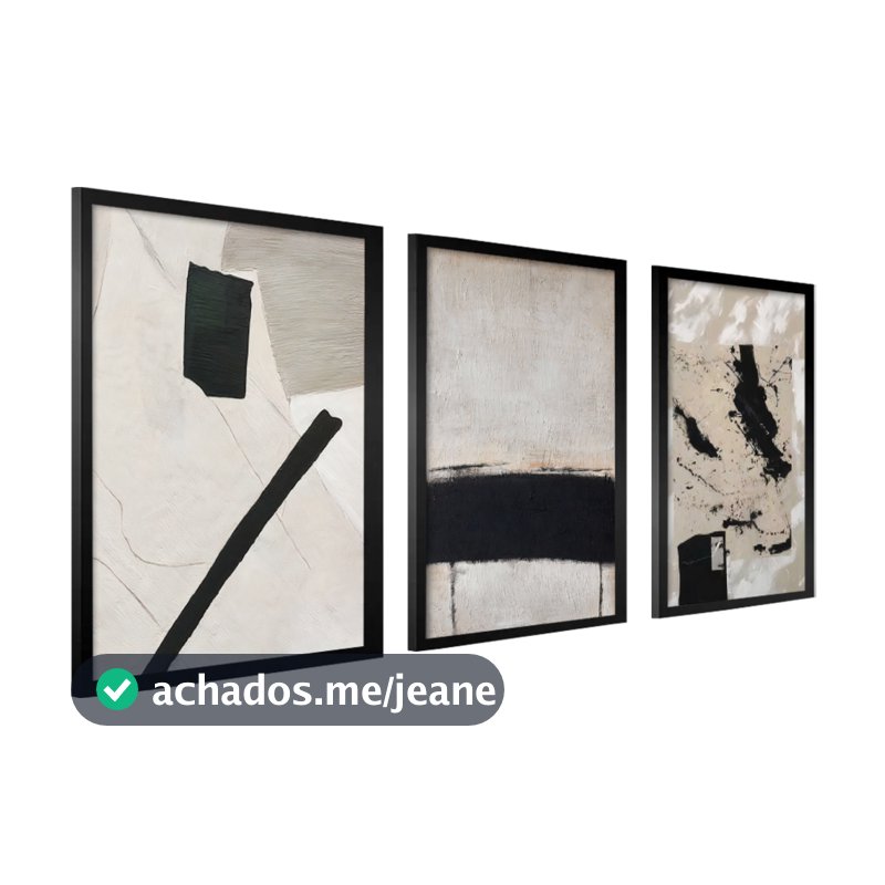 Kit 3 Peças Quadros Decorativos De Parede Sala Moldura 40x60 Abstrato