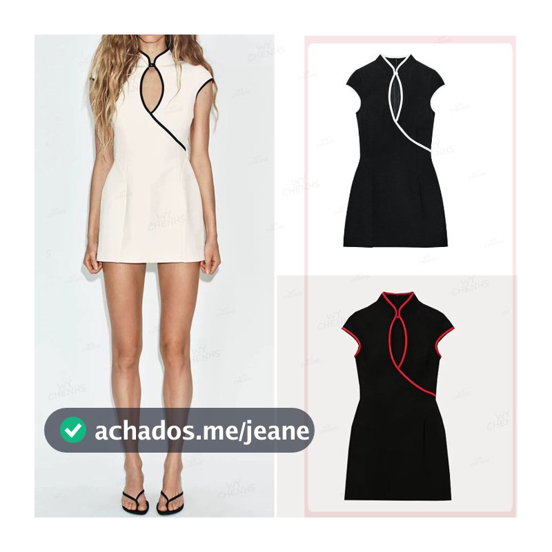 Roupas femininas 2026 novo estilo verão Wear estilo europeu americano gola alta manga curta contraste guarnição Mini ves