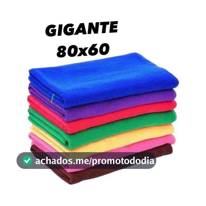 Panos de Chão Microfibra Gigante Kit 6 Un 80x60cm Qualidade Premium Estética automotiva Frete Grátis