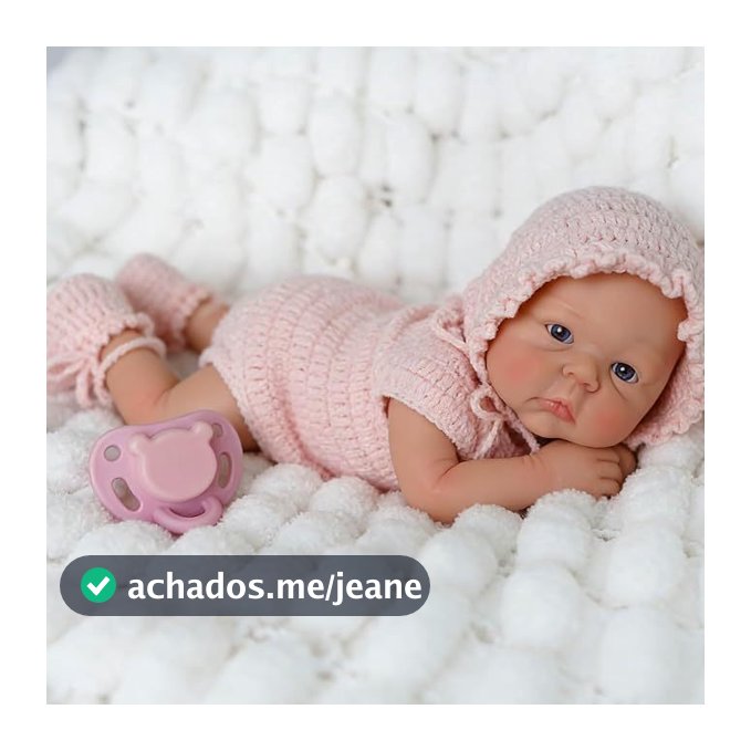 BRASTOY Bebê Reborn Silicone Sólido 35cm  Menina Olhos Azuis Original Kit Completo